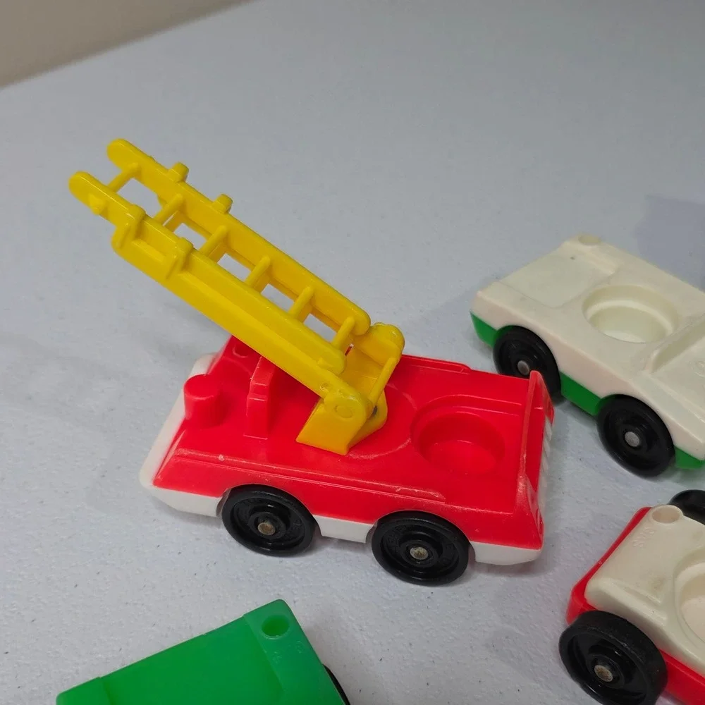 Vintage Fisher-Price Little People Toy Cars Two Seater Kids Lot 7pc